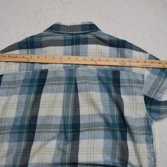 American Eagle Flannel Plaid Button Down Shirt Sz M Crop Oversized Preppy 90s - Picture 15 of 15